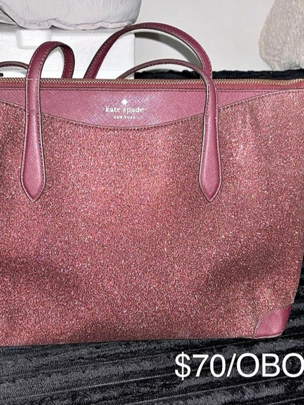 kate spade Glitter Tote in Pink Like New